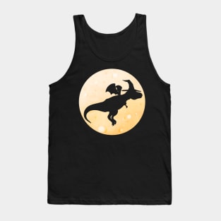 A Magic Dragon With Hat Flying By The Moon On Halloween Tank Top